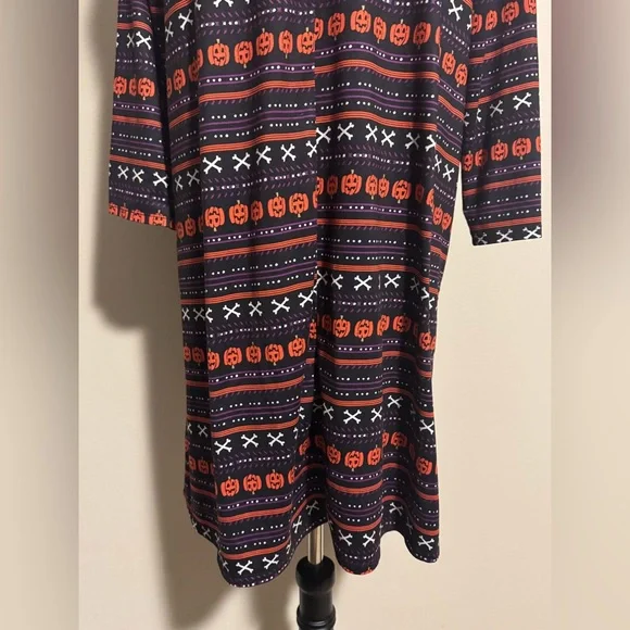 EUC Dressworks Orange and Purple Halloween Graphic Dress size medium - Picture 8 of 9